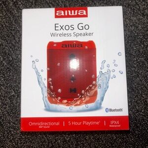 Aiwa red Exos Go wireless speaker - stereo play, waterproof, omnidirectional